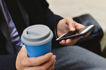 young businessman using a smartphone