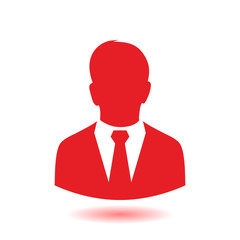 User icon of man in business suit. Flat design style.