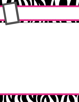 Zebra stripe black and pink frame