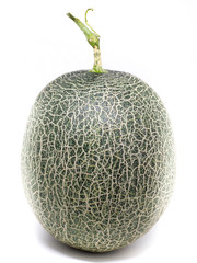 Green melon isolated on white background