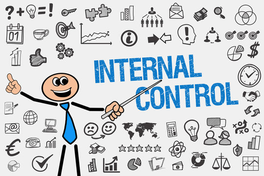 Internal Control / Mann mit Symbole