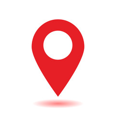 Map pointer icon. GPS location sign. Flat design style. 