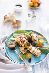 Chicken and halloumi