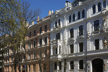 Riga, Ausekla 4-6, historical buildings with elements of eclecticism and Art Nouveau