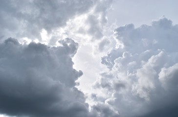 Gray cloud formations on sky,Nimbus moving,Appearance of raincloud,Abstract background from natural phenomenon ,Dark clouds moved,Dramatic cloudscape area,Thailand