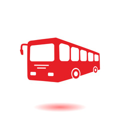 Bus sign icon. Public transport symbol. Flat design style.