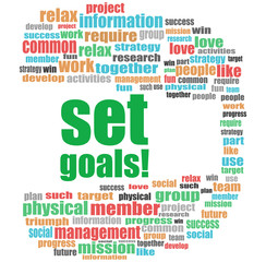 business concept. words set goals . Word cloud collage