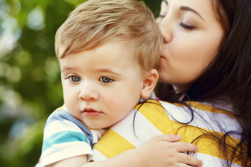 portrait of mother and son