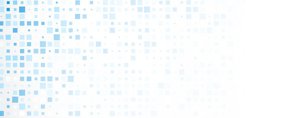 Abstract banner with blue squares.