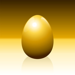 Golden egg on golden background - idiom for success, profit, wealth, financial luck or any other lucrative business issues - isolated vector illustration.
