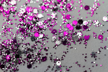 Fototapeta na wymiar Pink glitter - macro photo