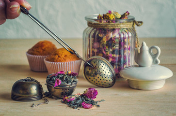 Tea strainer closeup