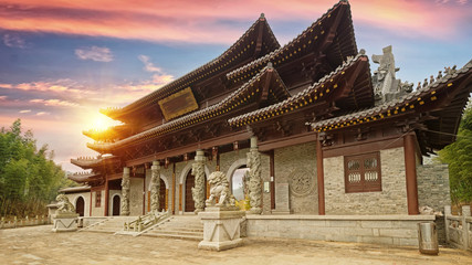 Fototapeta premium ancient religious sites，Chinese ancient architecture,temple