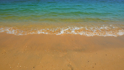 clear Beach, Ocean wave sand beach., Thailand.
