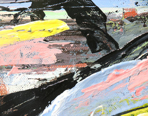 Fototapeta premium Multi color background. Texture painting. Abstract art background. Acrylic on canvas. Rough brushstrokes of paint.