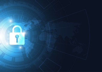 Abstract security digital technology concept background. Vector Illustration