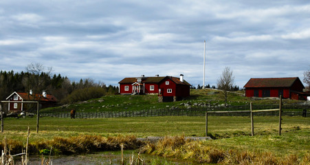 Fototapeta premium fields and houses