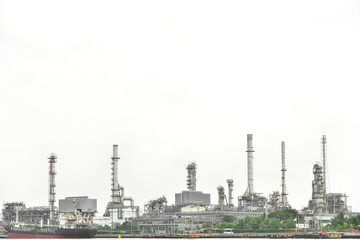 Business Oil Refinery factory on white background