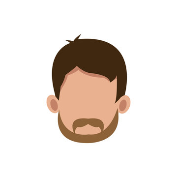 male head faceless hair style image vector illustration