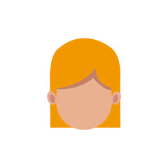 cartoon woman head faceless hair style vector illusrtation