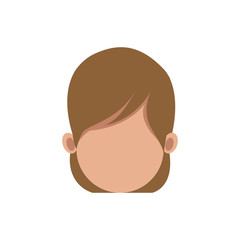 cartoon woman head faceless hair style vector illusrtation