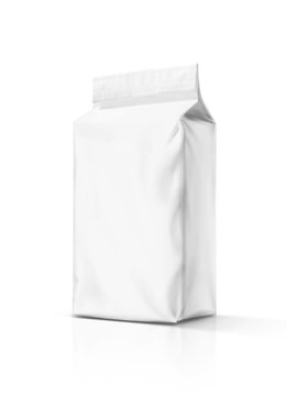 blank packaging snack paper pouch isolated on white background