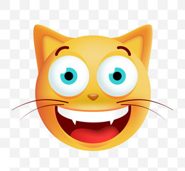 Cute Very Happy Emoticon on White Background. Isolated Vector Illustration 