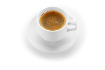 coffee isolated on a white wooden table