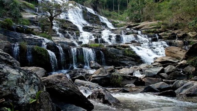 Mae Ya waterfall it beautiful most famous in Doi Inthanon National Park,Thailand