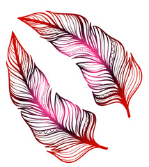 Obraz premium модные перья тату