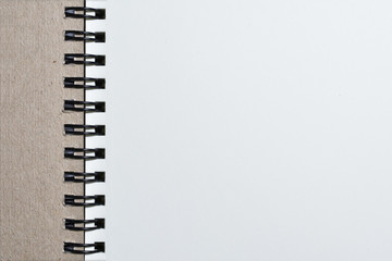 Close-up Metal binding notebook