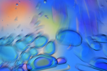 Colorful bubbles blurred for background (blue tone)