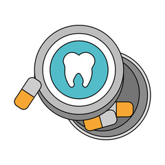 color image cartoon capsules for dental pain vector illustration