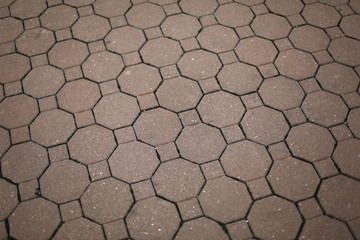 Vintage red stone street pavement