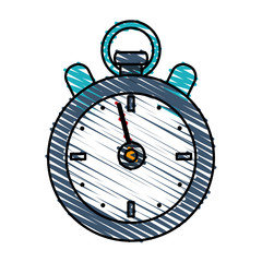 color crayon stripe cartoon stopwatch icon vector illustration
