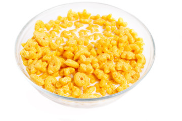 Flakes with milk, corn breakfast