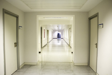 Interior corridor hospital