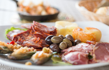 Iberian Tapas, Traditional Appetizer, ready to eat.