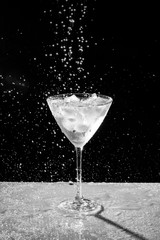 black and white water drops and sprinkles