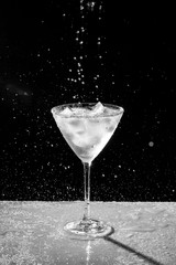 black and white water drops and sprinkles