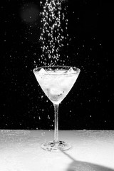 black and white water drops and sprinkles
