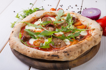 Pizza with arugula