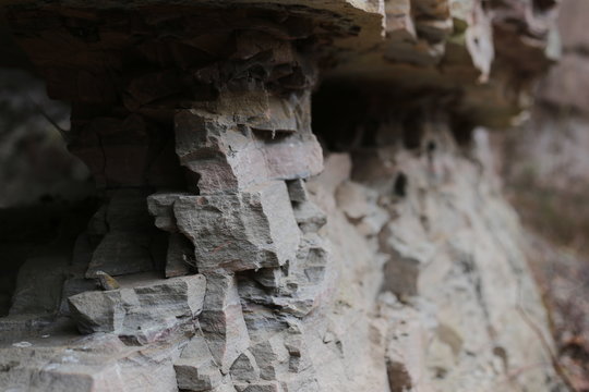 Macro of arenite structure in an old quarry