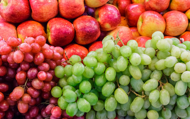 Red Apple, Green Grape and Red Grape