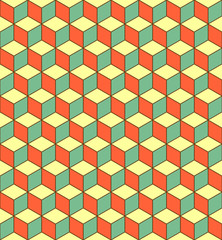 Seamless 3d Cube Pattern. Abstract Minimal Wrapping Paper Background