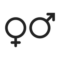 Gender sign vector icon. Men and woomen concept icon.