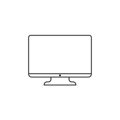 Computer vector illustration in line style. Monitor flat icon. Tv symbol.