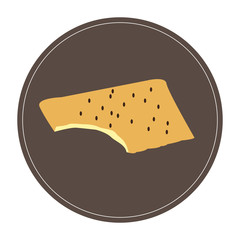 Isolated bakery cookie on a colored button, Vector illustration