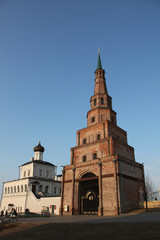 Fototapeta na wymiar Soyembika Tower in Kazan Kremlin, Tatarstan republic. Russia