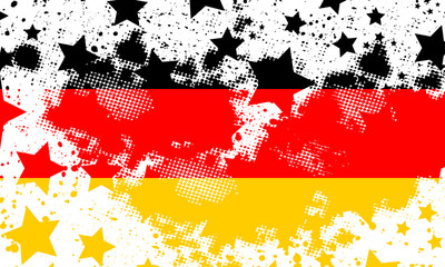 Vector German grunge flag. Using for decoration works. Vector Deutsch grunge flag.